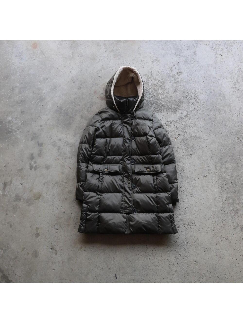Lauren Ralph Lauren Womens Small Hooded Puffer Coat Brown Faux Sherpa Lined